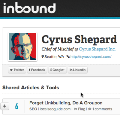 Cyrus Shepard Inbound.org
