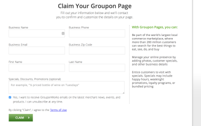 Enter Your Business Info To Claim Your Page