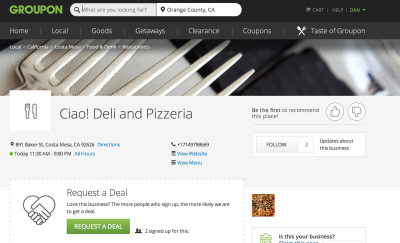 What A Groupon Merchant Page Looks Like