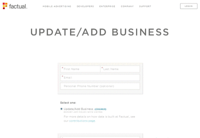 Add or Update Factual Business Listing