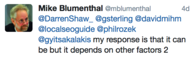 Mike Blumenthal is Right Tweet 1