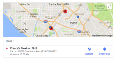 Proximity not working for Fresca's Mexican Grill