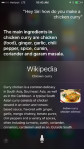 Chicken Curry Voice Search Query
