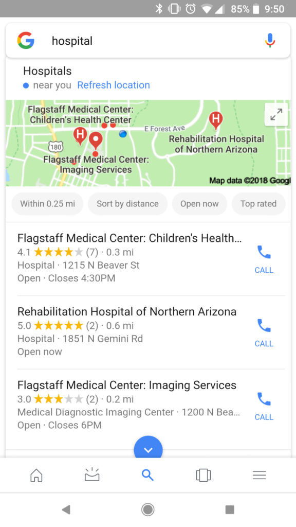 mobile search flag