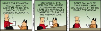 A Dilbert Cartoon Explaining False Precision, with humor